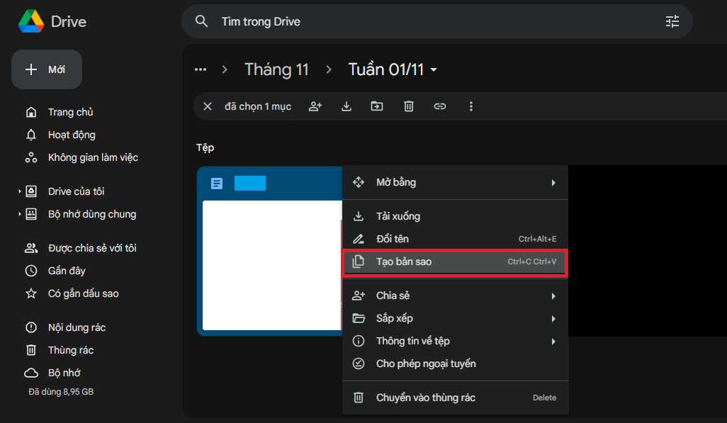 Cách tạo bản sao Google Drive trên máy tính bước 2